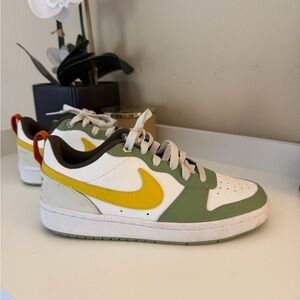 Nike Court Borough Women's Sneakers - White, Yellow, Green